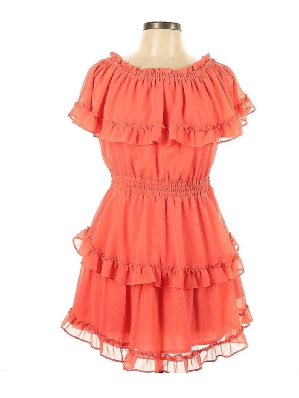 NWT Coral Ruffle Tiered Dress
